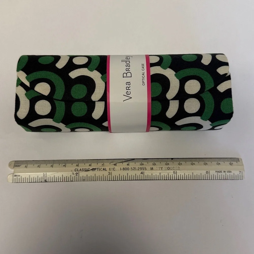 NWT Vera Bradley Imperial Tiles Black and Green Patterned Optical Case